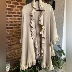 Lombaggi knit ruffle shawl